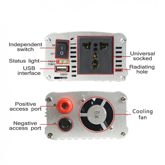 Convertisseur 12V DC à 220V AC 500W